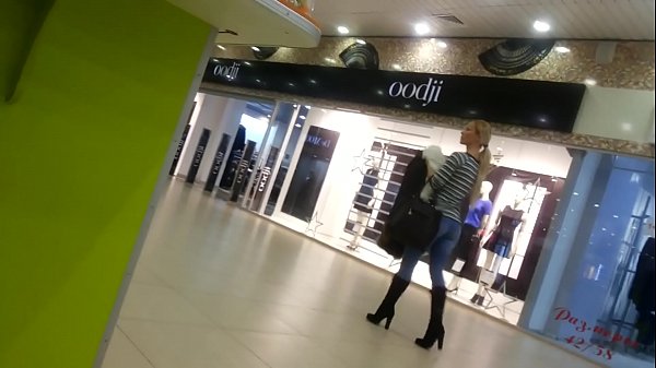 Cool chick in the supermarket.